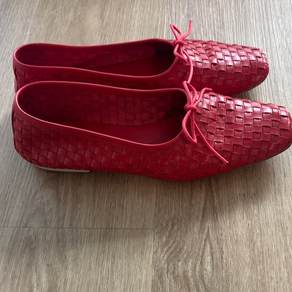 EUC Freda Salvador Jada Square Toe Ballet Flats in Red Size 10 - Picture 13 of 16